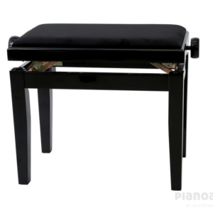 Klavierbank Gewa Deluxe Schwarz Hochglanz mit Velours Bezug schwarz