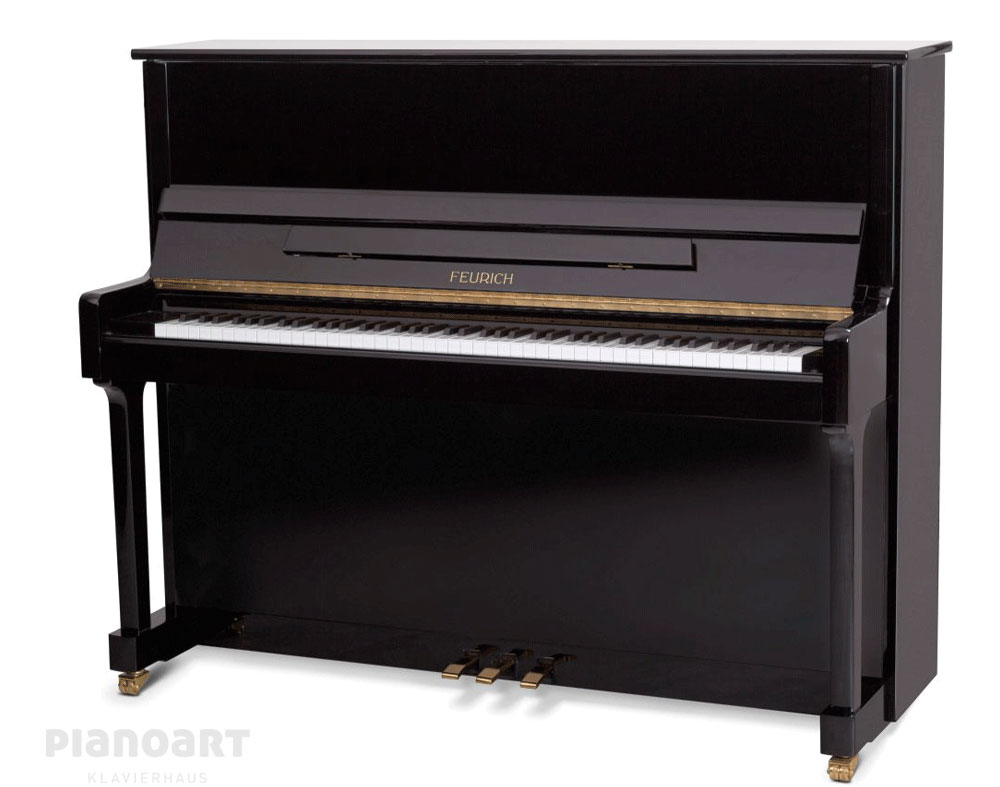Klavier Feurich Universal 122 in Schwarz Messing
