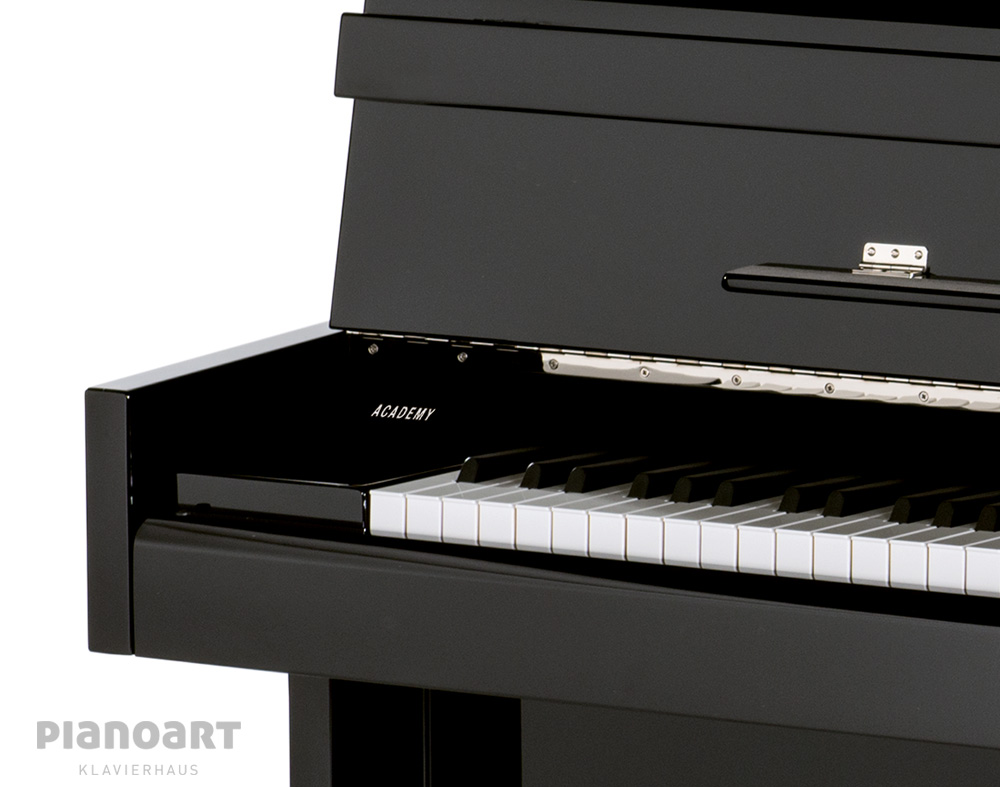 C-Bechstein-Adacemy-A114-Chrom-Art-Klavier-Schwarz-Tastenklappe