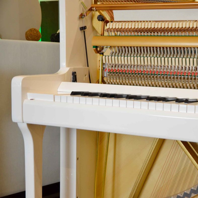 Wilh Steinberg P118 Klavier WEISS Chrom