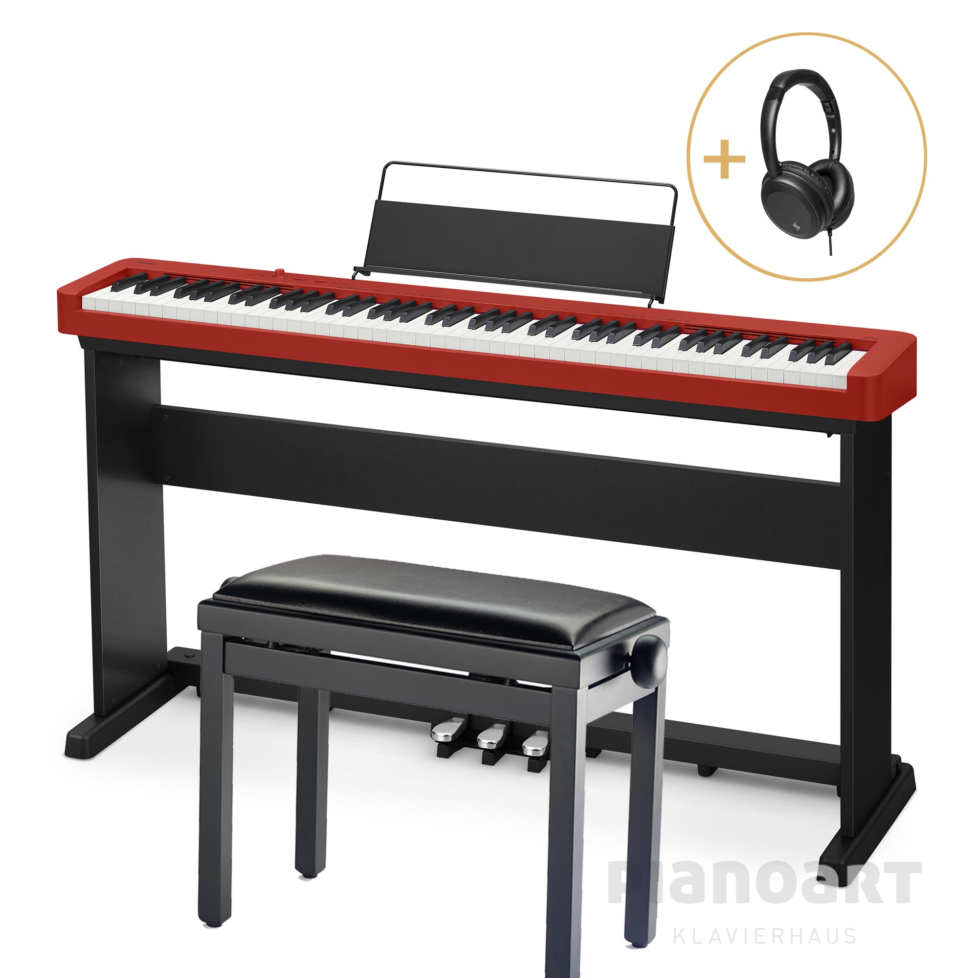 Casio CDP S-160 Digitalpiano All-in-one-Set in Rot
