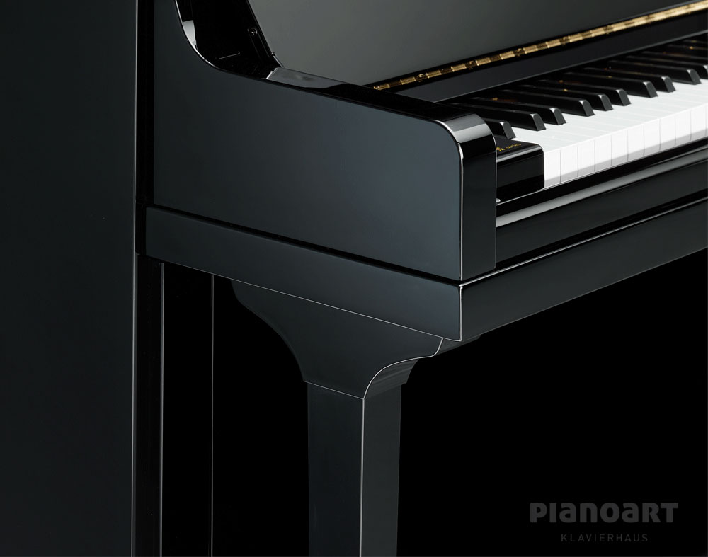 Yamaha SE Klavier PE Schwarz seitliche Ansicht