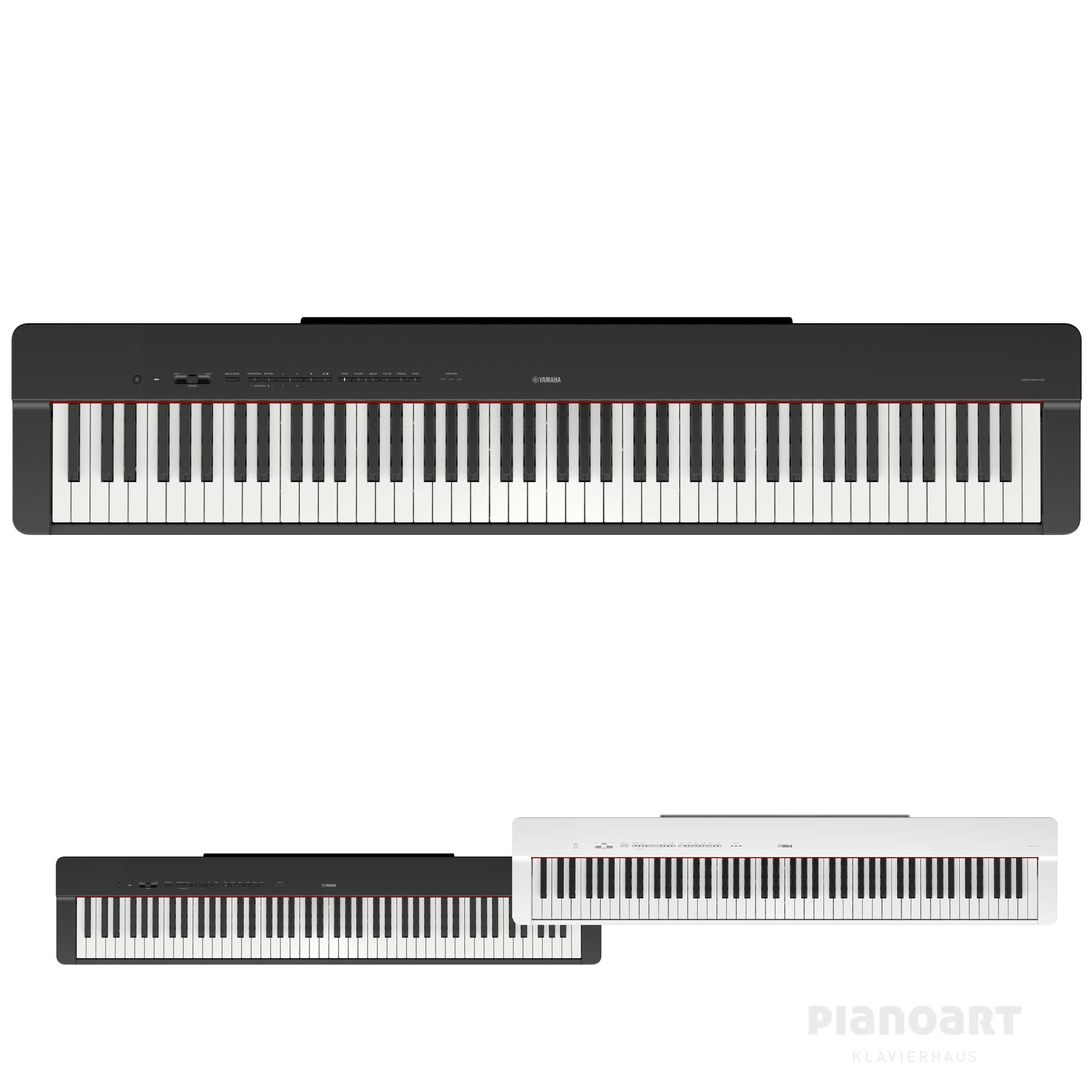 E-Pianoa Yamaha P-225 Schwarz und Weiß