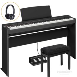 Yamaha E-Piano P-225 Set in Schwarz mit Stand, 3er Pedal und Kopfhörer