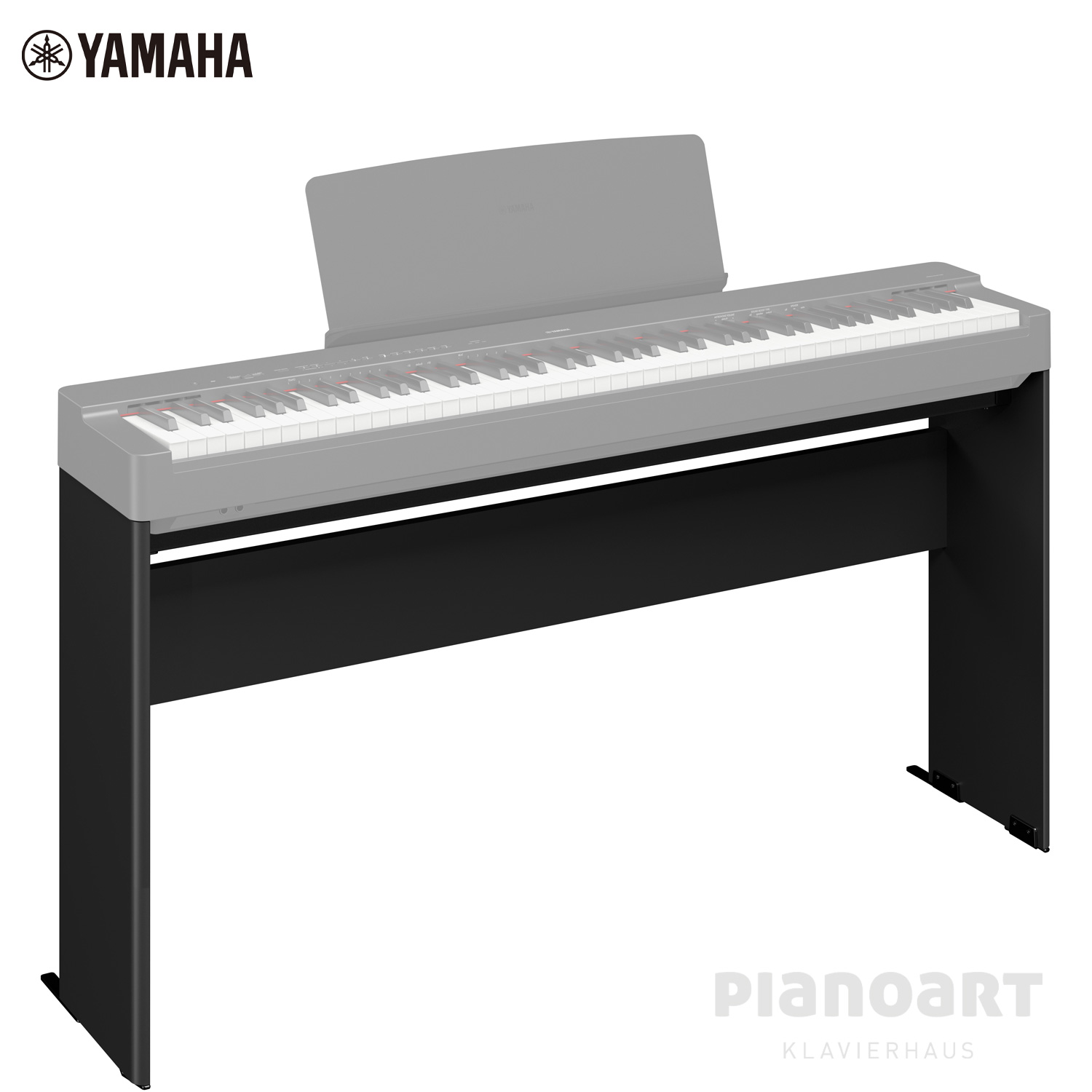 Yamaha L-200 Stand in Schwarz mit P-225 abgebildet