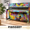Graffiti Klavier Neu - Feurich 115 - Schwarz Hochglanz, Messing