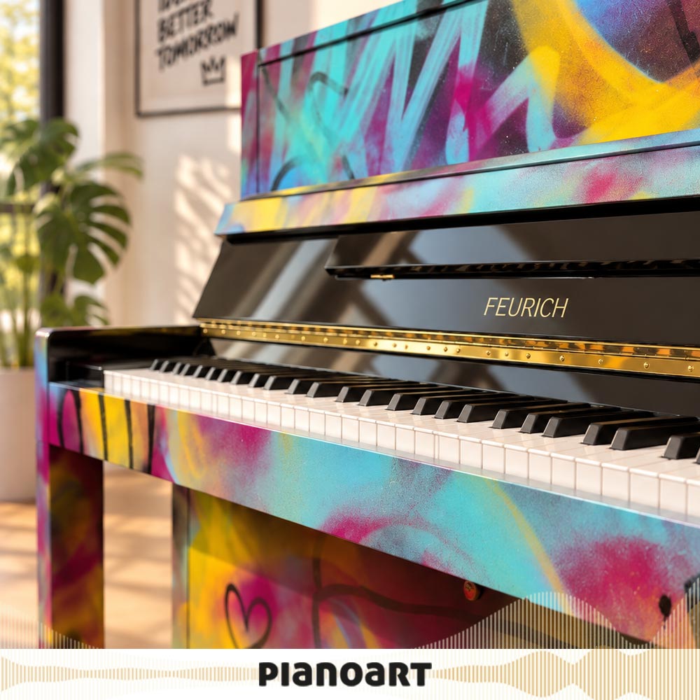 Tastaturansicht Feurich 115 Graffiti Klavier
