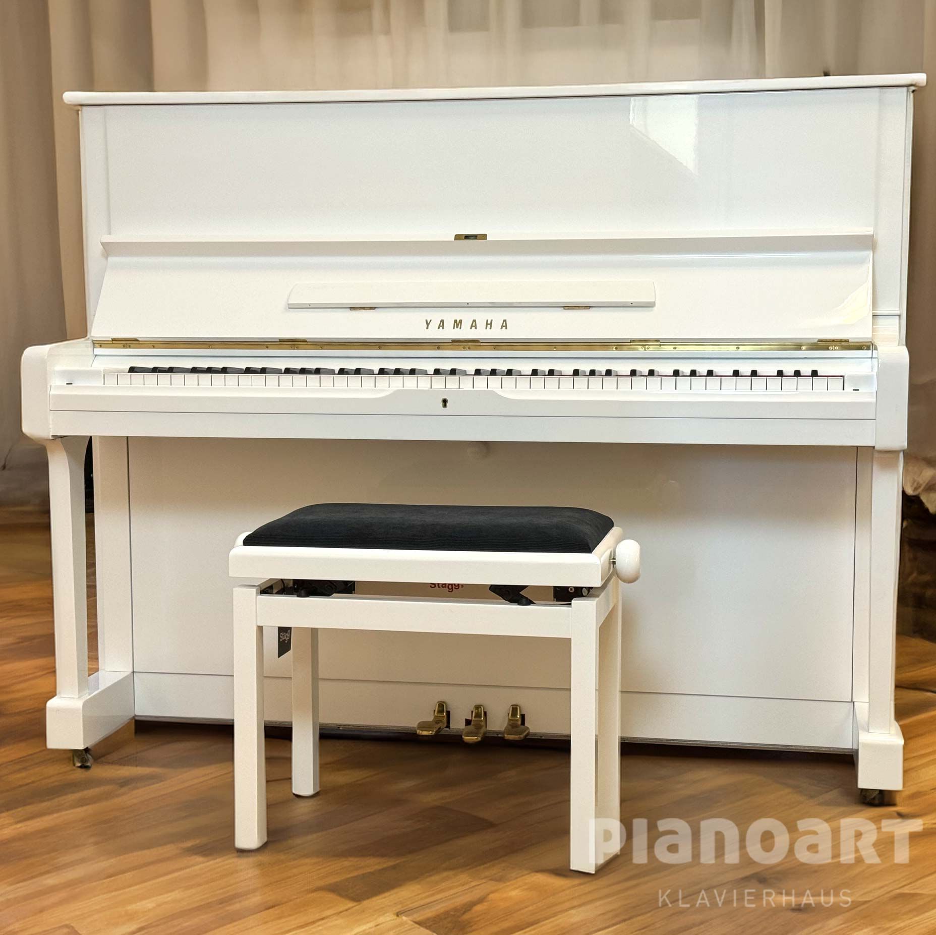 Yamaha U1 PWH Gebraucht Klavier Weiß