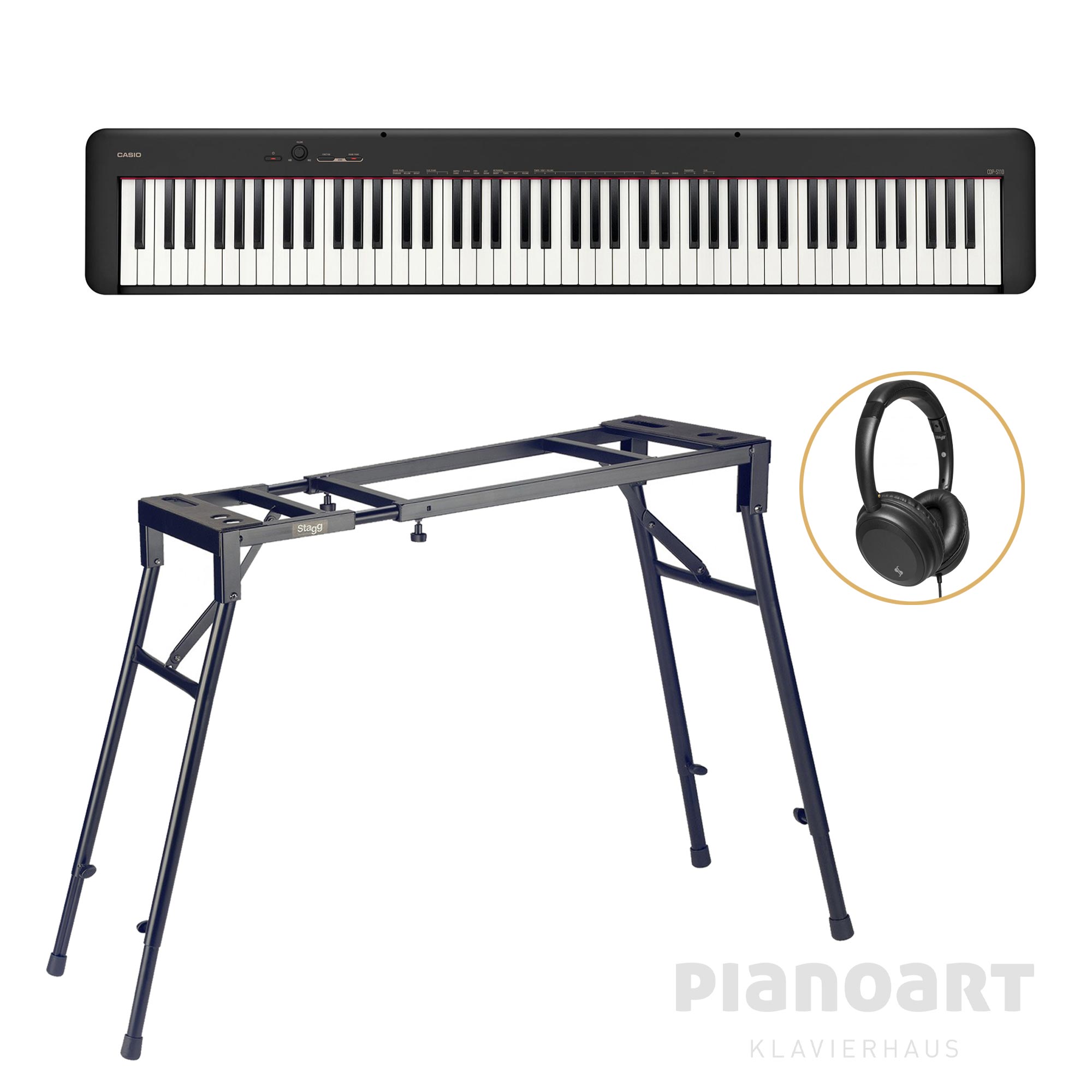 Casio CDP-S110 Portable Digitalpiano Set in Schwarz