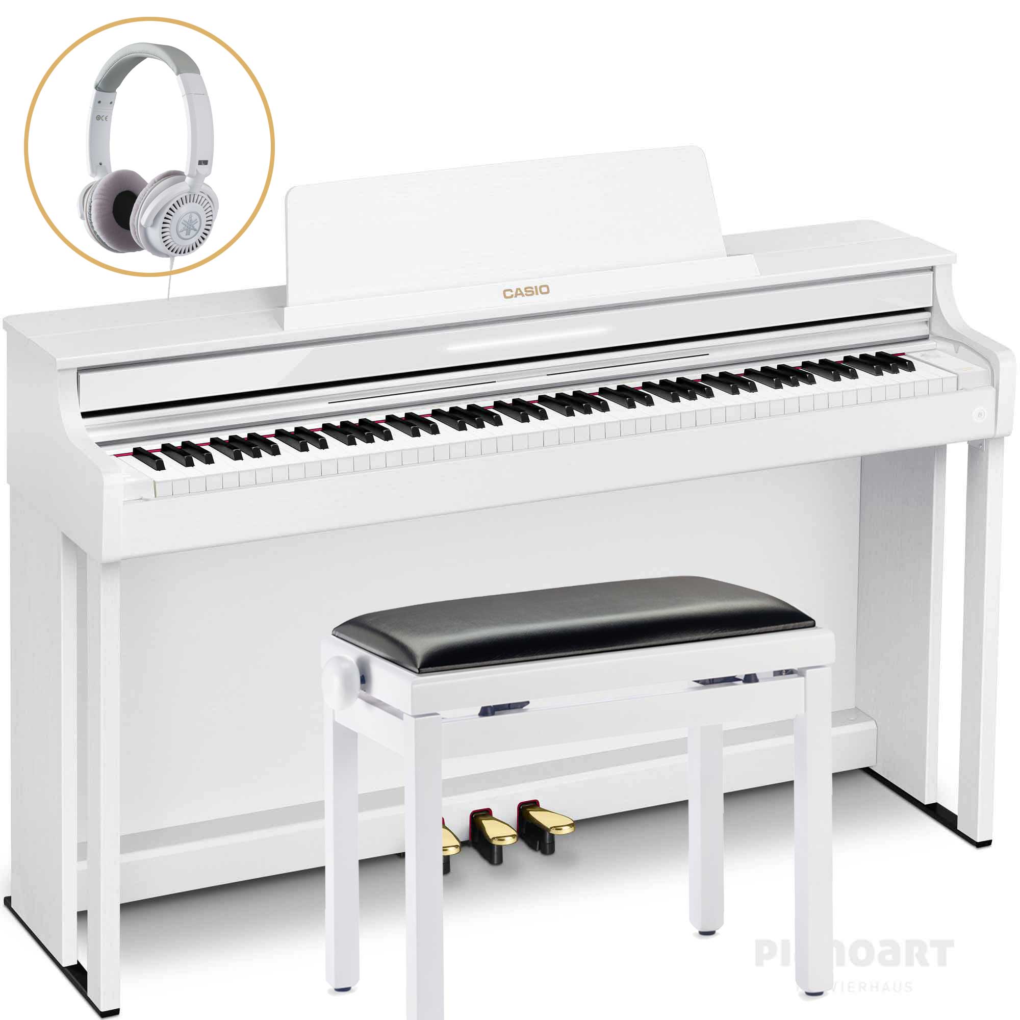 Casio AP-550 Set mit Bank und Kopfhörer in Weiß