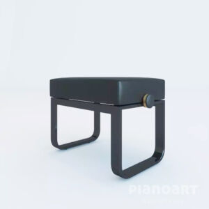 JAHN Klavierbank B6 geschwungen - Schwarz & Echtleder