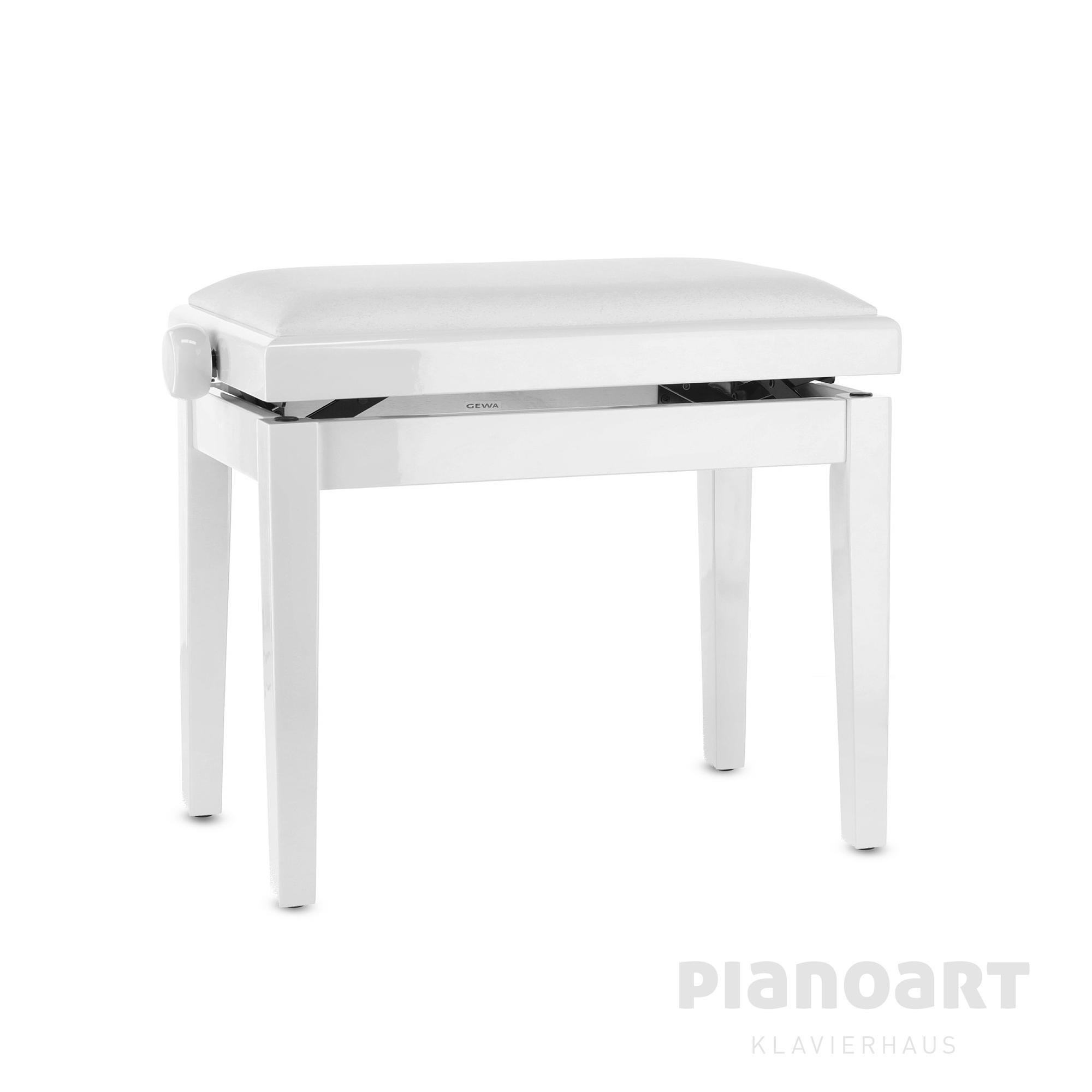 Gewa Deluxe Vinyl Klavierbank weiss Hochglanz