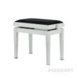 Gewa Klavierbank weiss matt und Kunstleder Bezug Schwarz