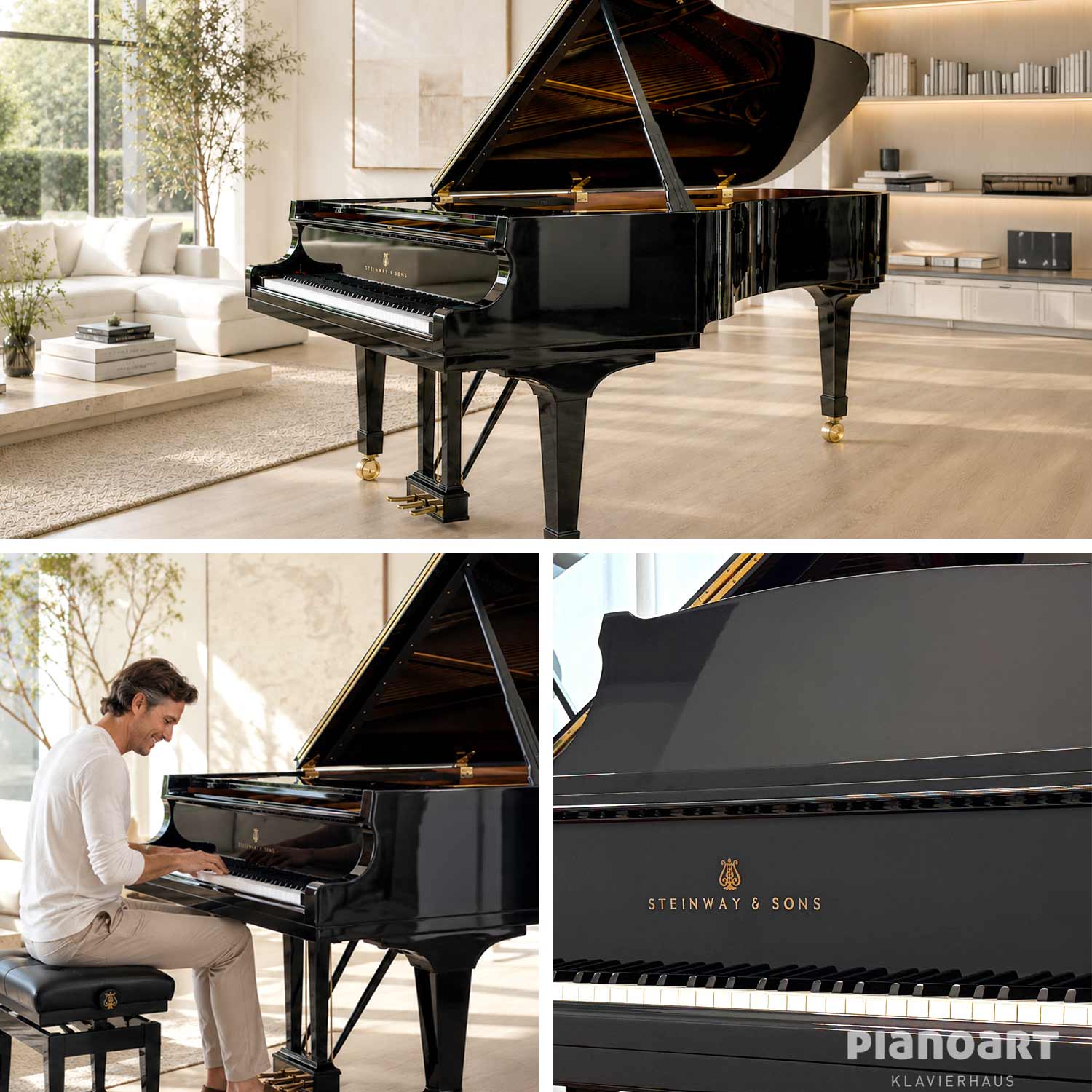 Steinway & Sons A-188 Flügel im Wohnzimmer