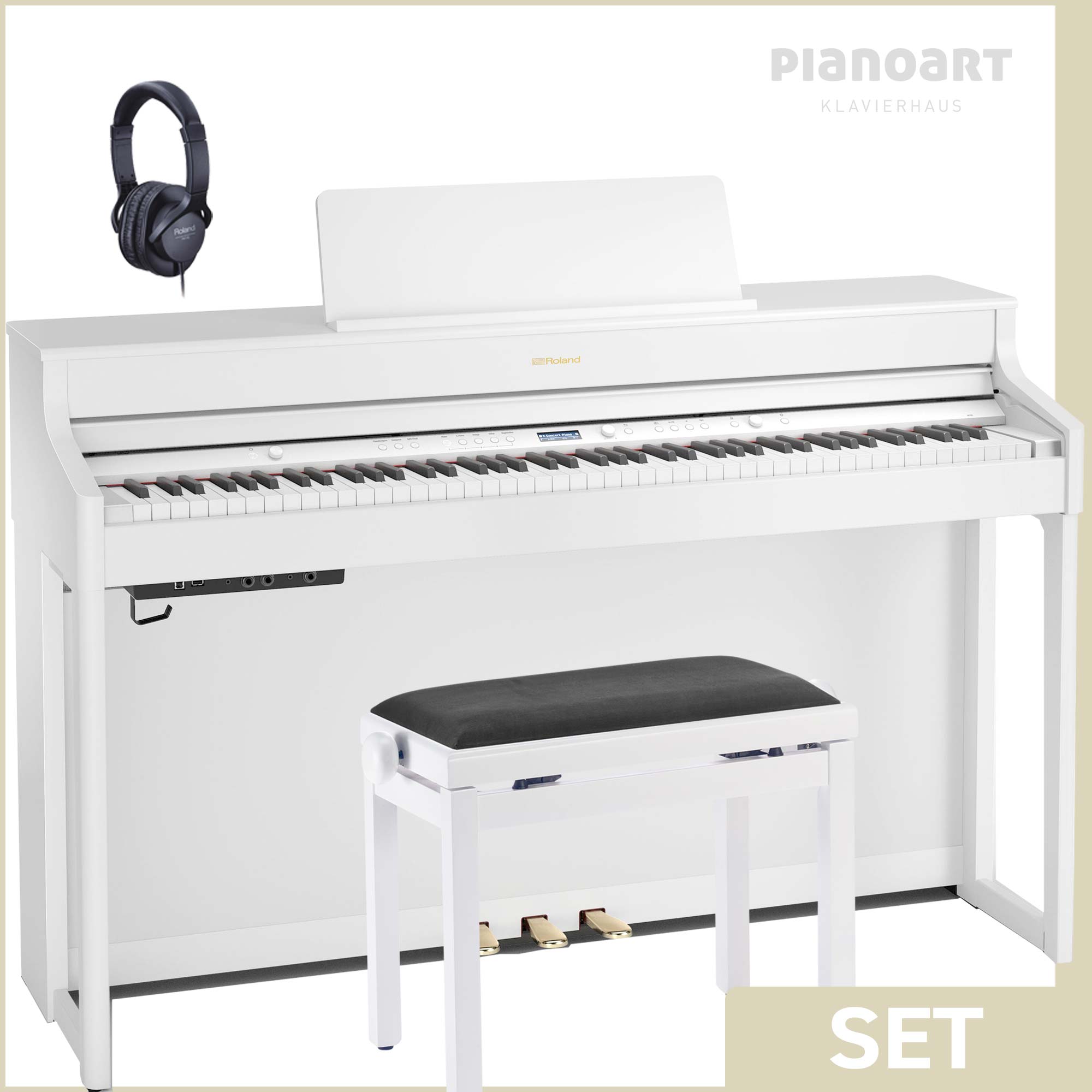 Roland HP 702 WH Set in Weiß´mit Bank