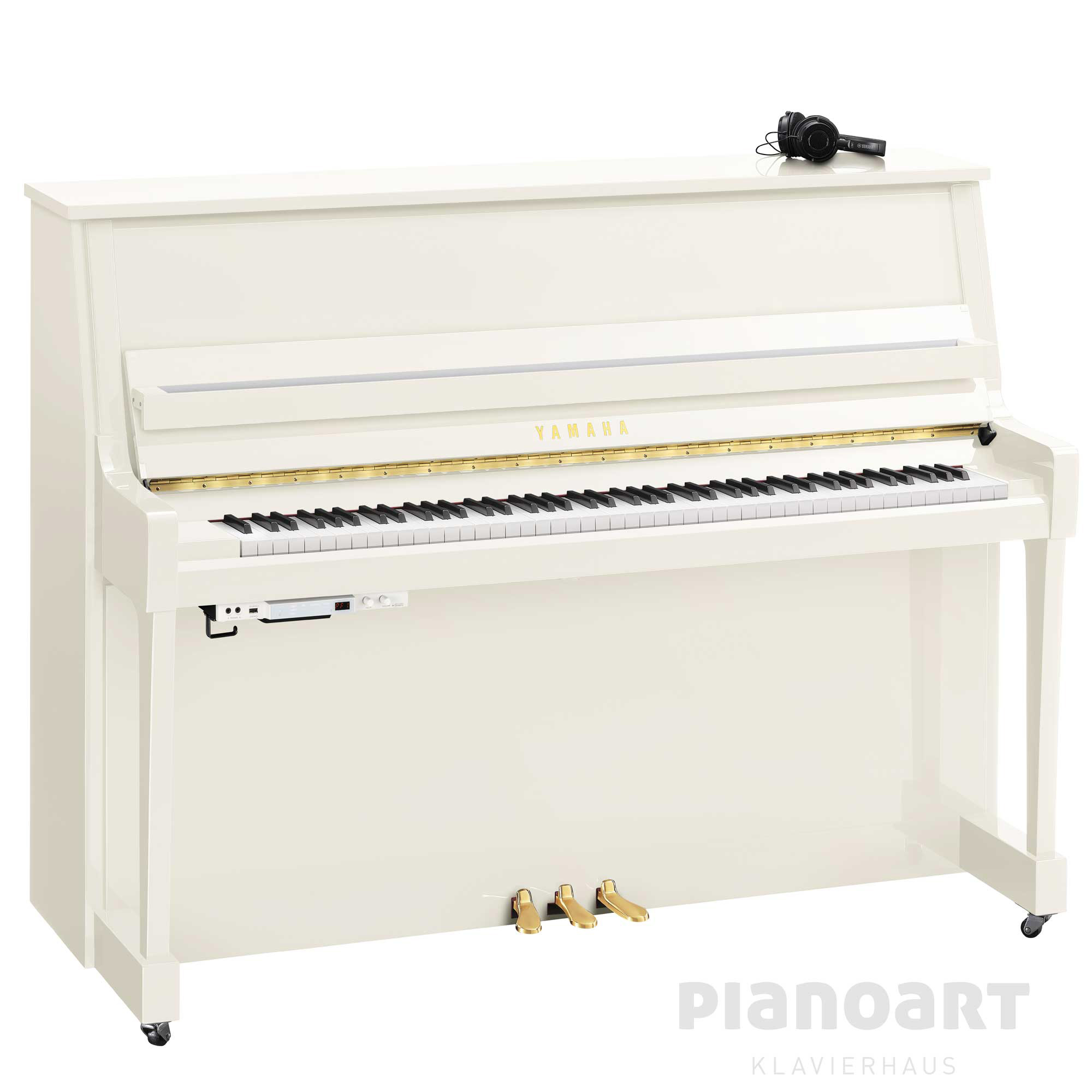 Yamaha B20 SC3 Silent Klavier in Weiß und Messing